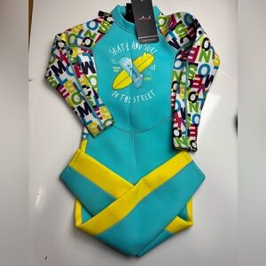 DIVE & SAIL Kids Cute Skate‎ & Surf Cartoon Long Sleeve Full Wetsuit